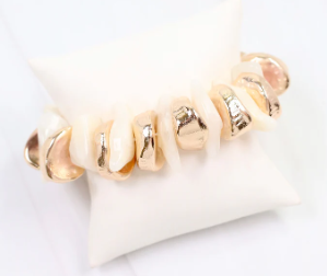 Aelia Beaded Stretch Bracelet Ivory