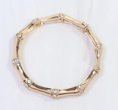 Erwin Stretch Bracelet with CZs Gold