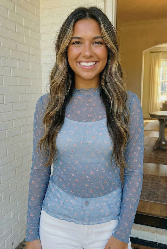 Oh My Darling Floral Mesh Top