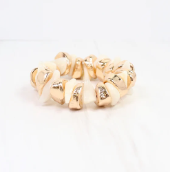 Aelia Beaded Stretch Bracelet Ivory