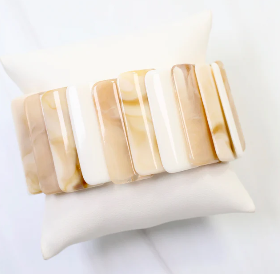 Canton Layered Stretch Bracelet Natural