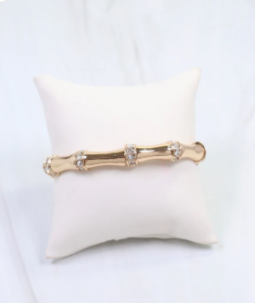 Erwin Stretch Bracelet with CZs Gold