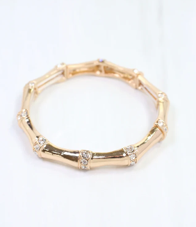 Erwin Stretch Bracelet with CZs Gold